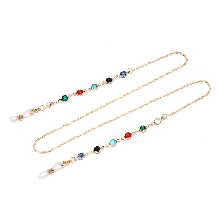Artistic Crystal-Enhanced Eyewear Chain kalsten