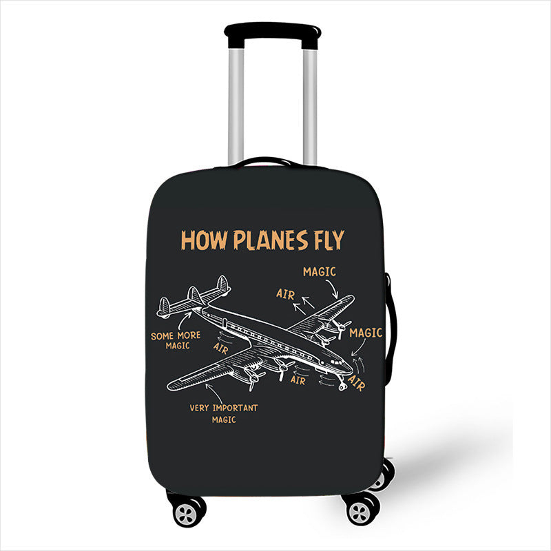 Men's hard-shell suitcase with exclusive airplane design Kalsten