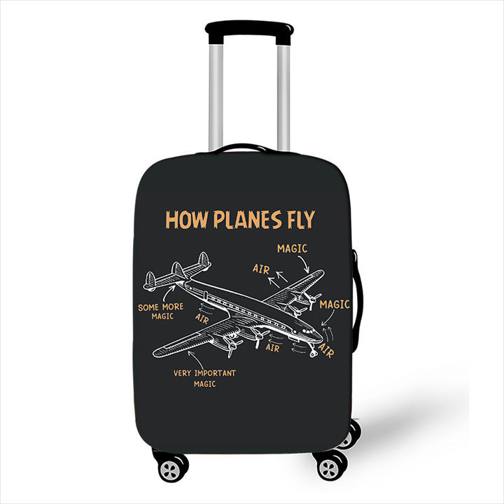 Men's hard-shell suitcase with exclusive airplane design Kalsten