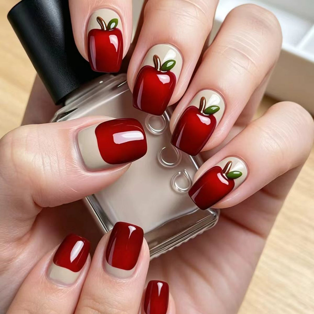 Creative Apple-Themed Nail Art Kalsten