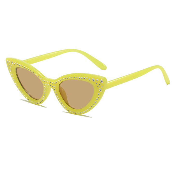 Glamorous Rhinestone-Embellished Cat Eye Sunglasses Kalsten