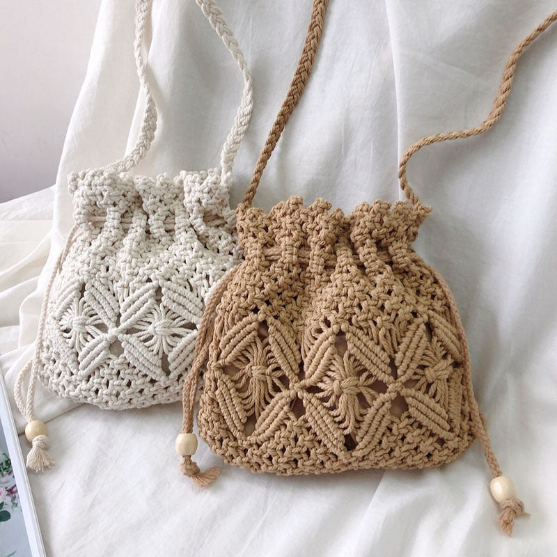 Hand-knotted flower basket bag Kalsten