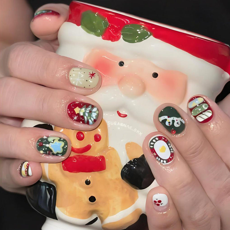 Christmas art nail set with festive motifs and colorful designs Kalsten