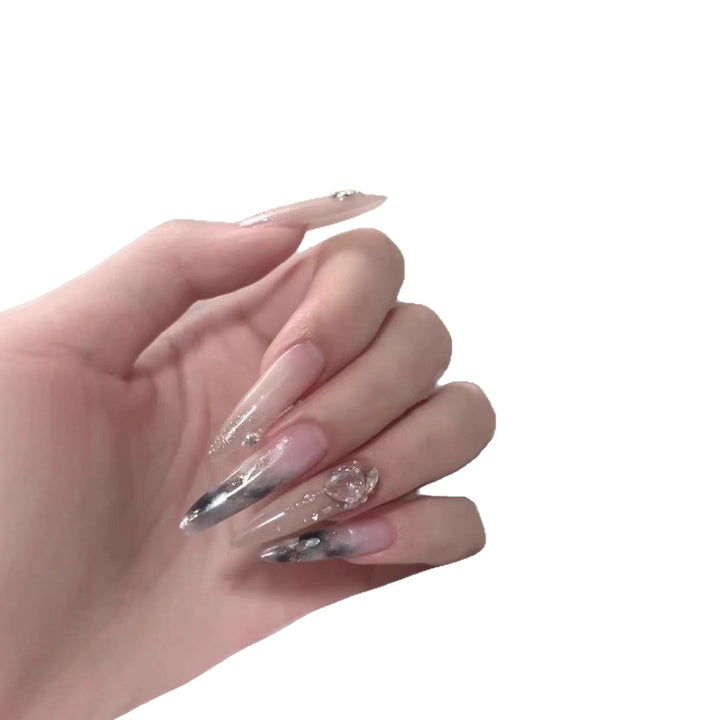 Premium Crystal-Accented Stiletto Nail Enhancements