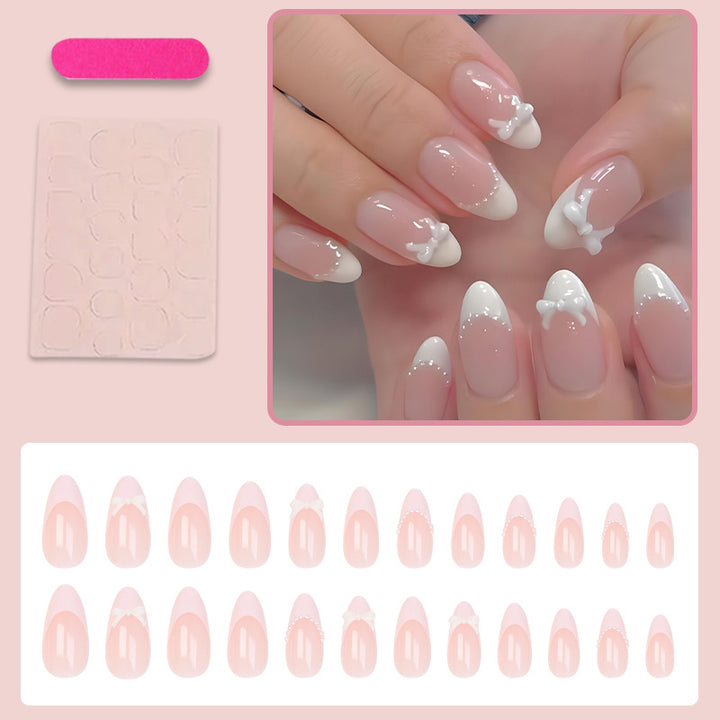 Artificial nail set with elegant bows and tips Kalsten