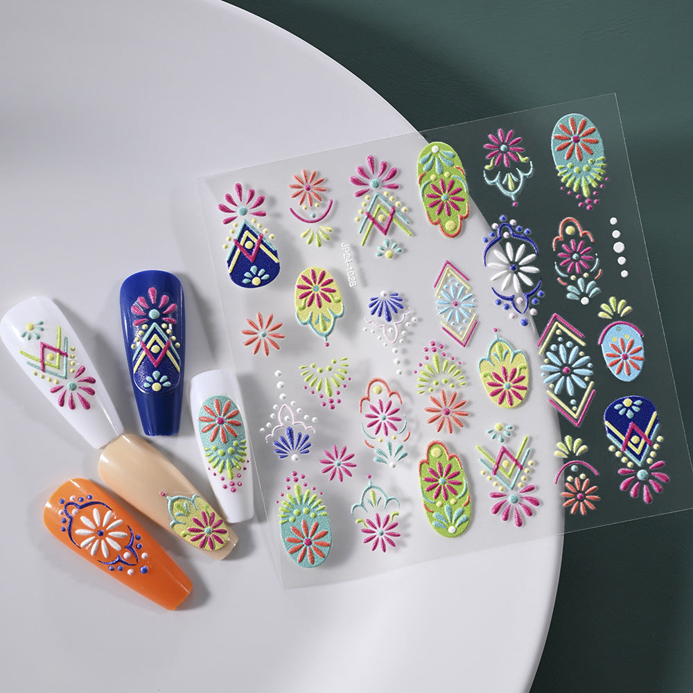 Decorative Floral Nail Art Stickers