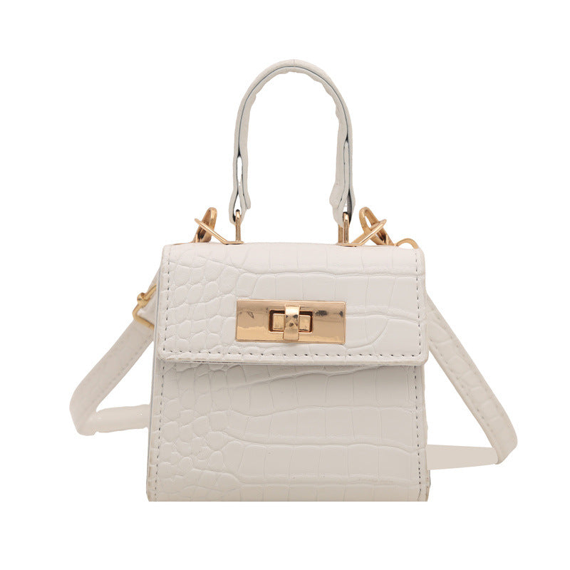 Elegant Croc-Embossed Handheld Satchel