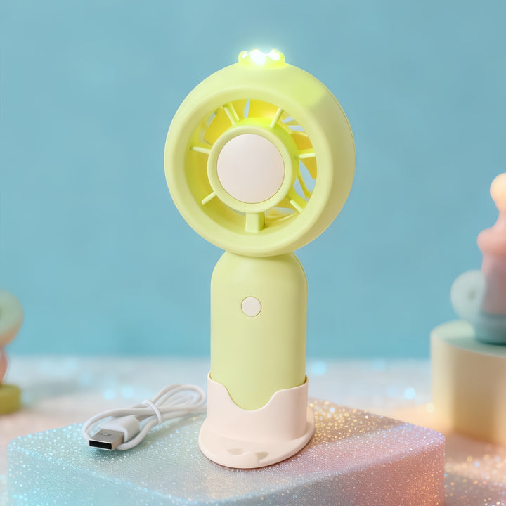 Ladies portable battery-operated fan with LED lighting Kalsten