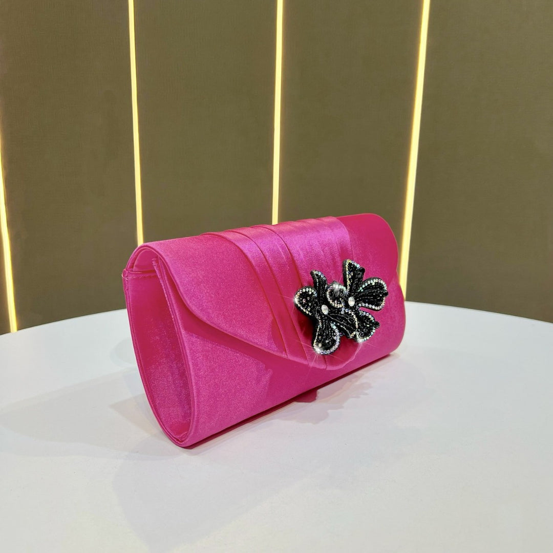 Elegant Floral Embellished Clutch