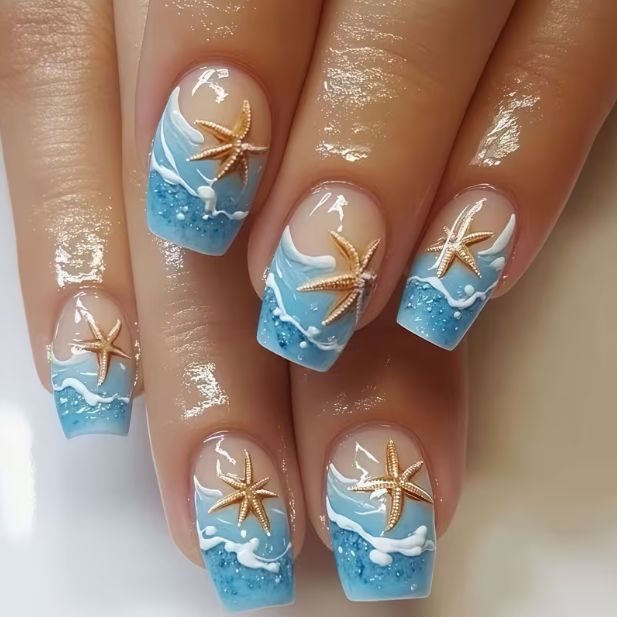 Coastal Themed Nail Art Kalsten