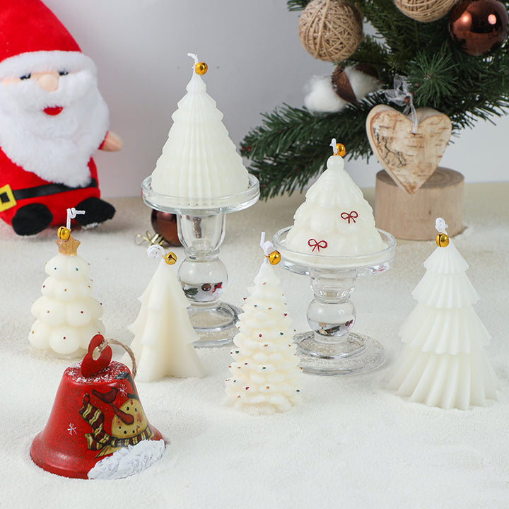 Christmas Tree-Shaped Hanging Decorative Soy Wax Ornament Candle with Star Topper