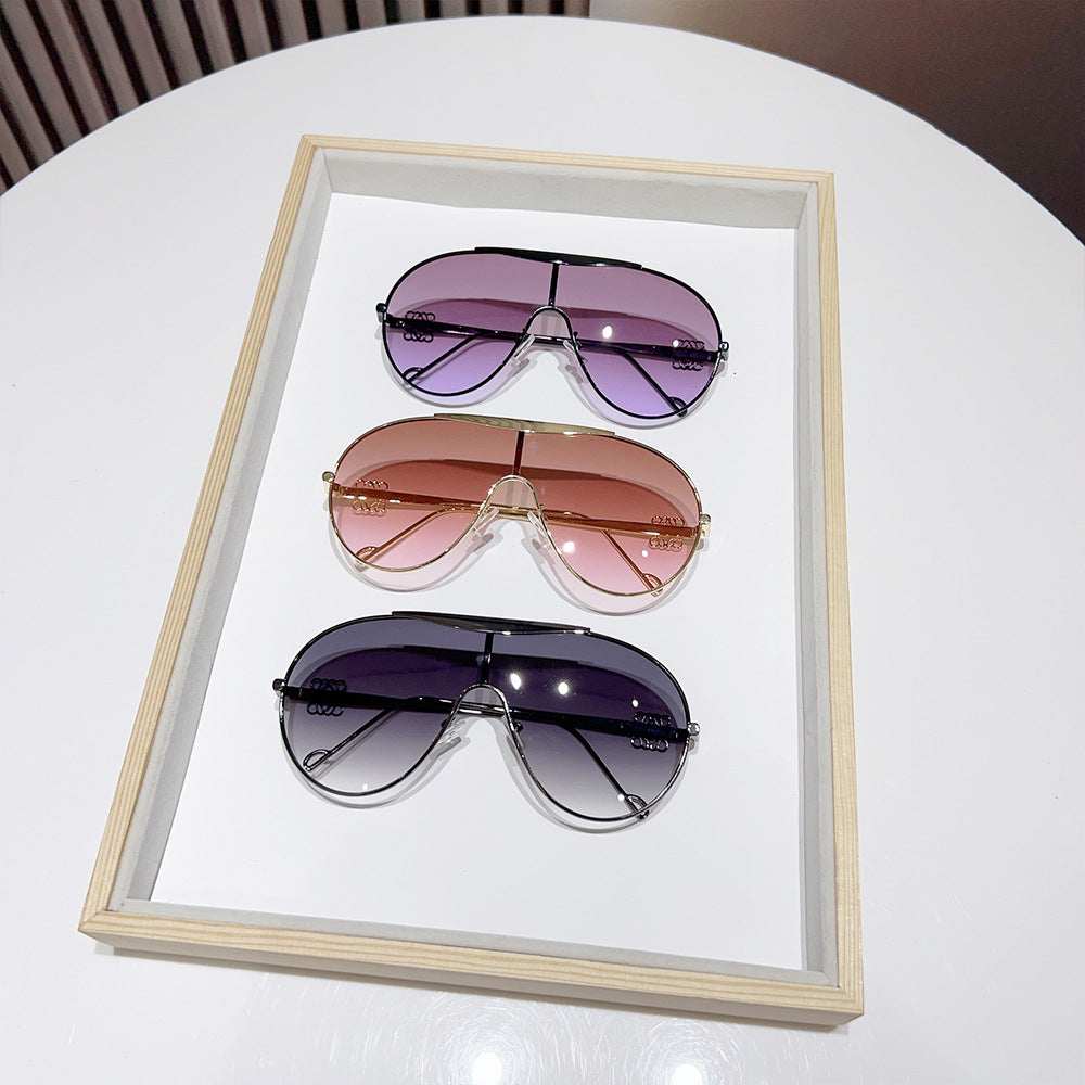 Oversized Aviator Sunglasses with Gradient Lenses Kalsten