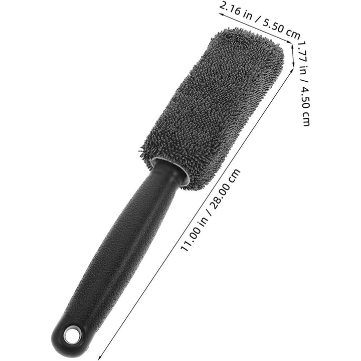 Microfiber Long-Handled Wheel And Rim Cleaning Brush With Plush Chenille Head