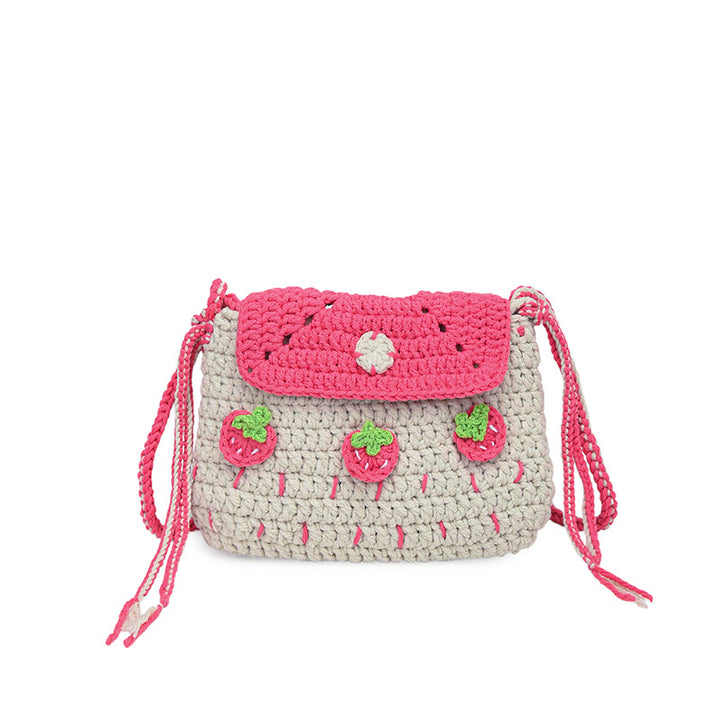 Playful Strawberry-Themed Crochet Handbag