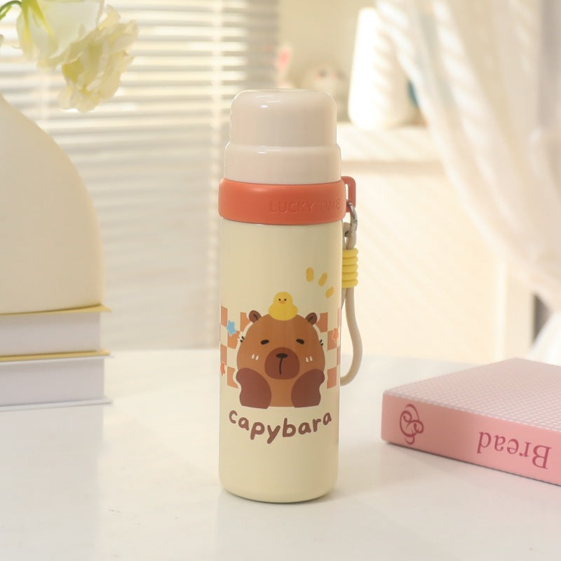 Ladies thermos bottle with animal motif and carrying strap Kalsten
