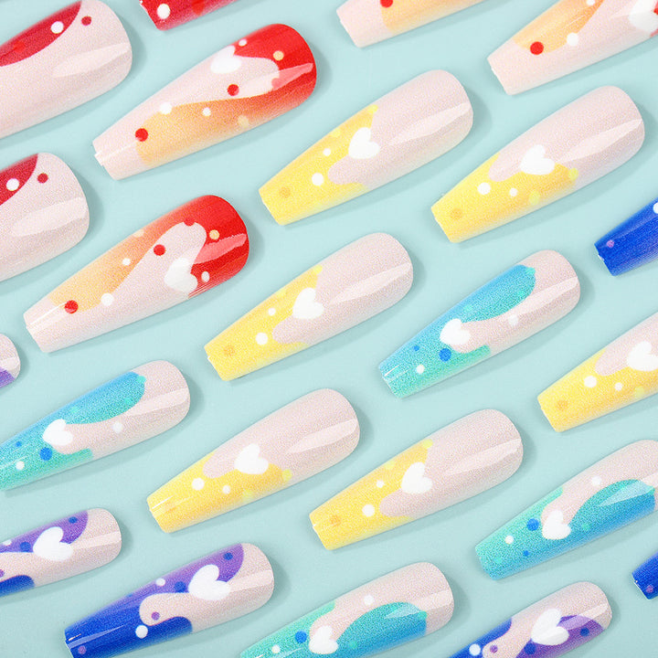 Acrylic Nail Set with Colorful and Creative Designs Kalsten