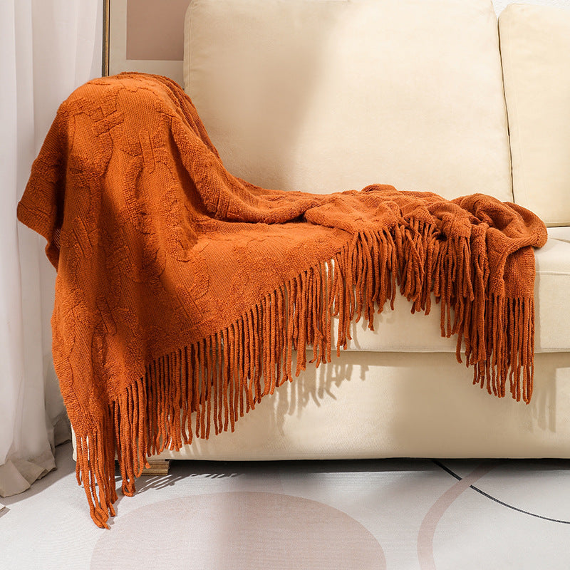 Decorative Fringe Throw Blanket Kalsten