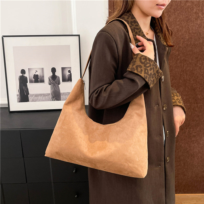 Suede Hobo Handbag