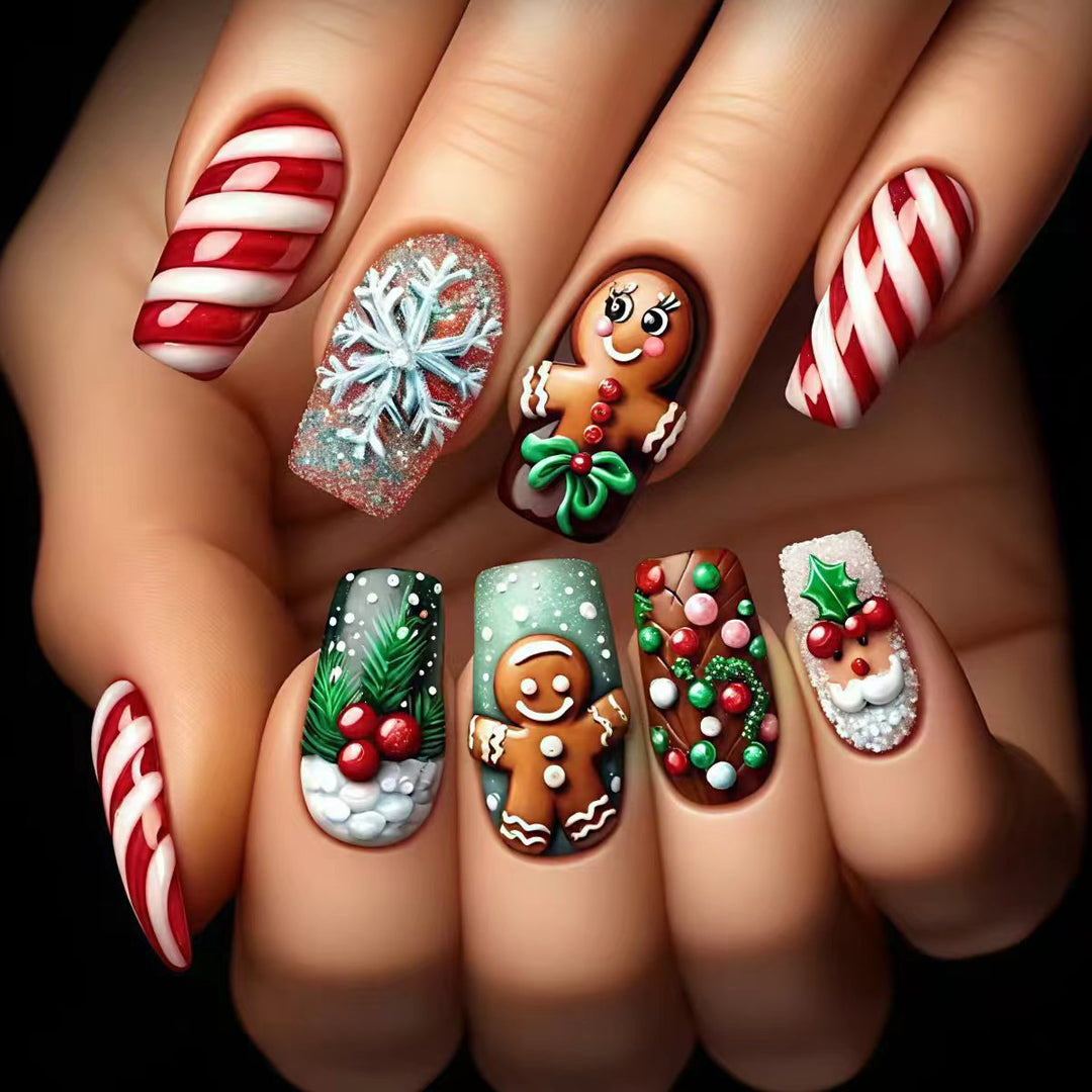 Gingerbread-Themed Nail Art Kalsten