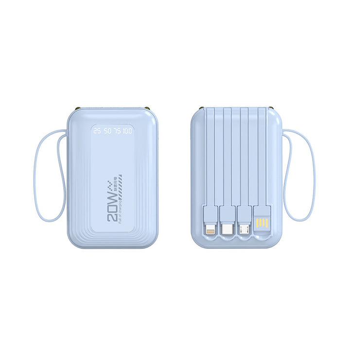 Portable power bank with integrated cable system and LED display Kalsten