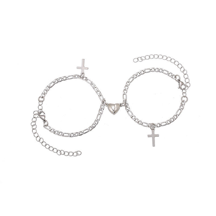 Versatile bracelet with cross and heart pendants Kalsten