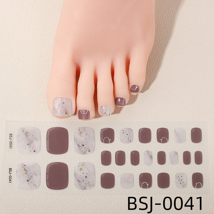 Floral Design Press-On Toenail Wraps