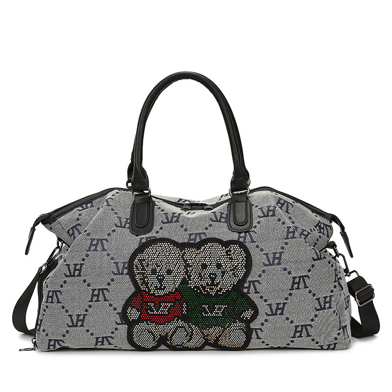 Embellished Graphic Travel Duffel
