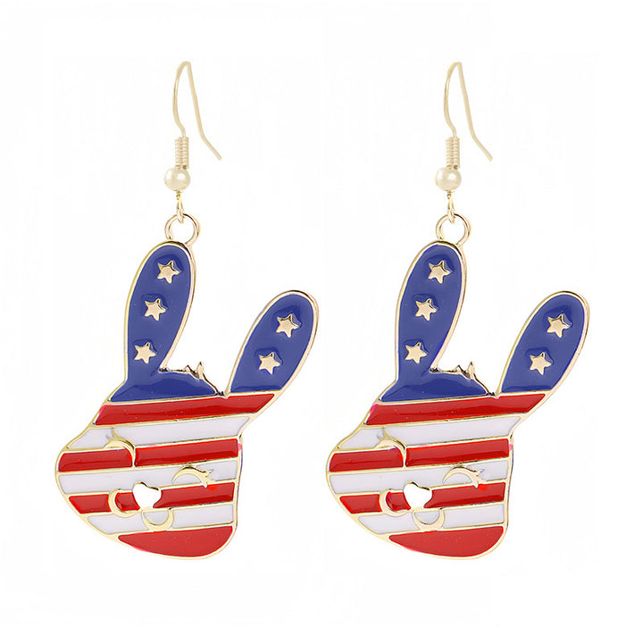 Women nan enamel horseshoe earrings with star motif and fishhook closure Kalsten