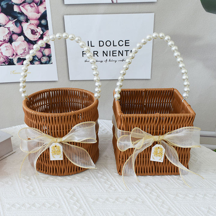Elegant Handcrafted Rattan Tote Basket Kalsten
