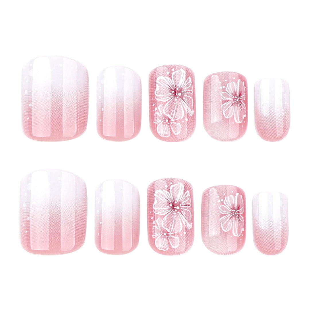 Artistic gel nails with floral decorations Kalsten