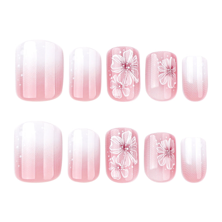 Artistic gel nails with floral decorations Kalsten
