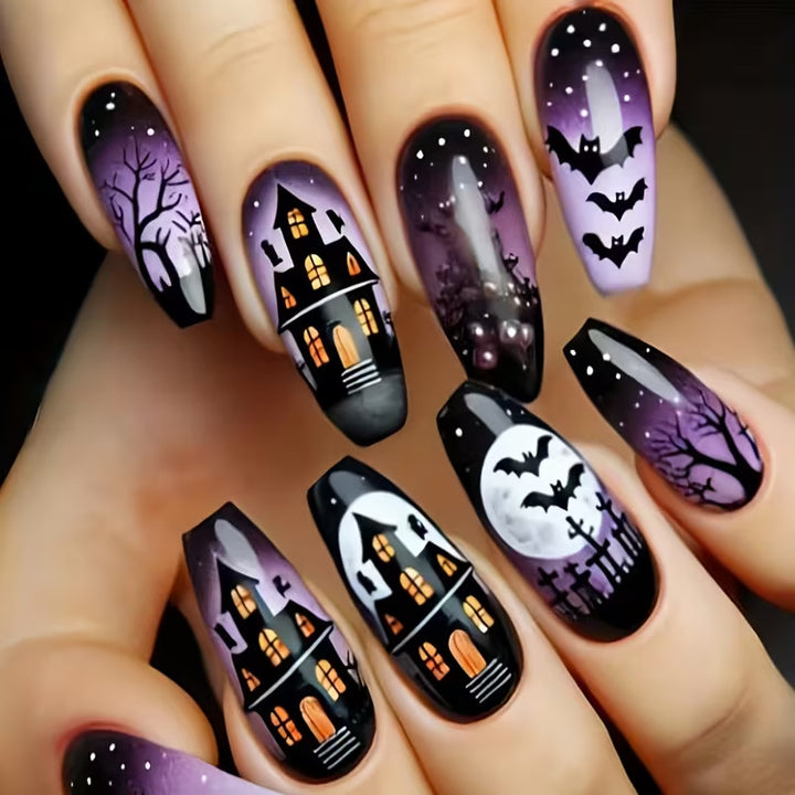 Artistic Halloween-Themed Press-On Nails Kalsten