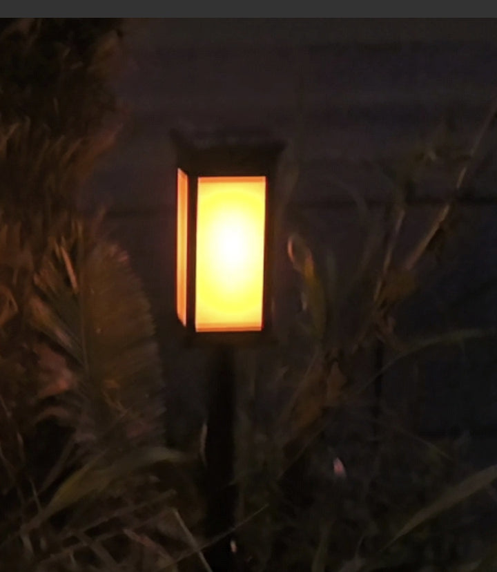 LED Garden Stake Lantern With Frosted Acrylic Panel And Weatherproof Metal Frame Kalsten