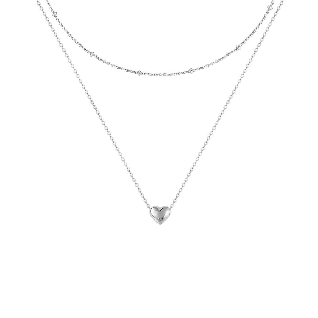 Heart Pendant Layered Necklace Kalsten