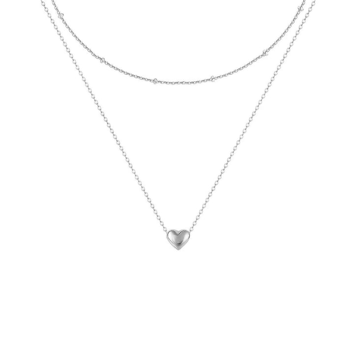 Heart Pendant Layered Necklace Kalsten