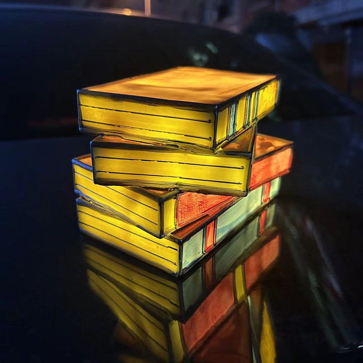 Stained Glass Book Stack Table Lamp Kalsten