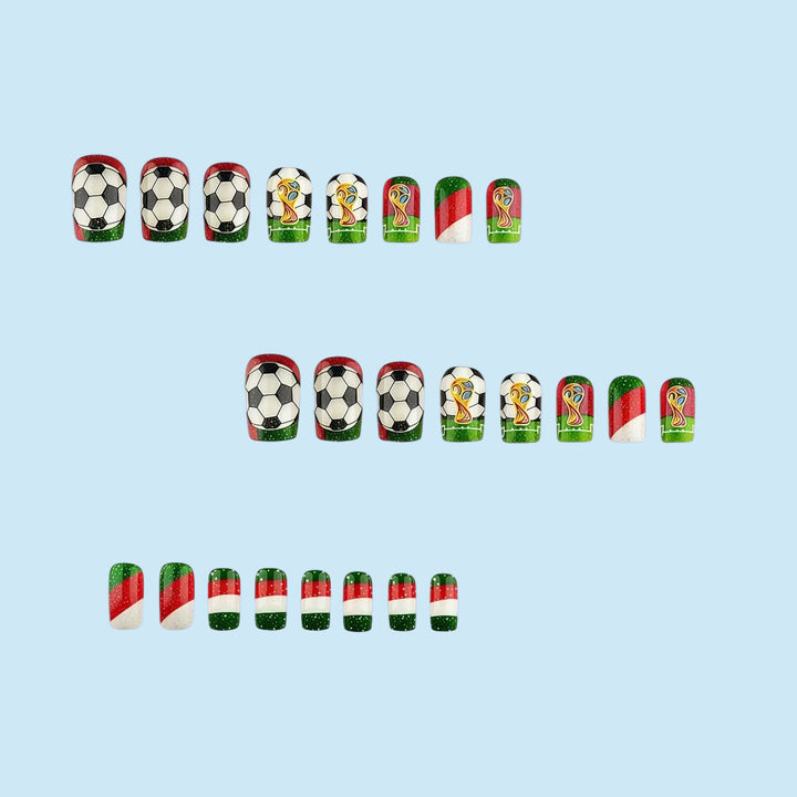Artificail nails with soccer theme Kalsten