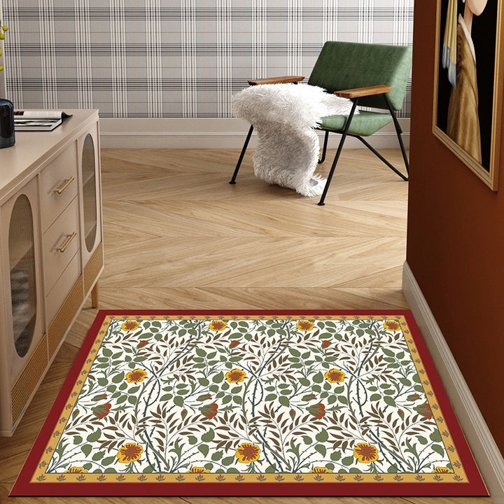 Half-Round Rose Patterned Entryway Mat