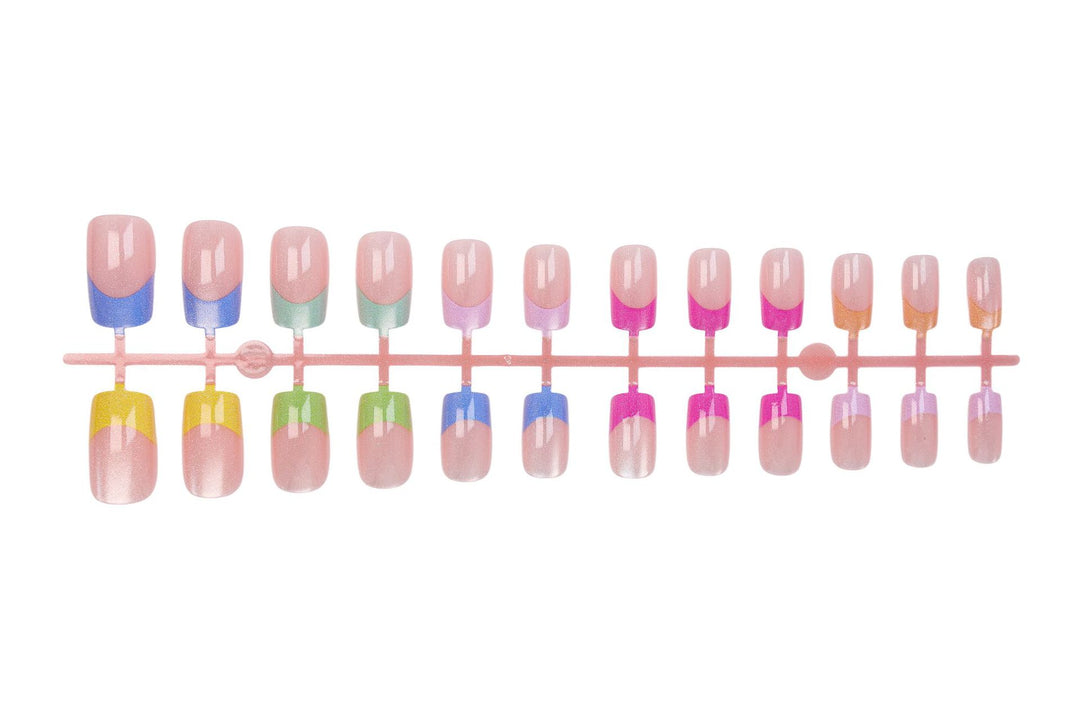 Acrylic nail set with colorful French tips Kalsten