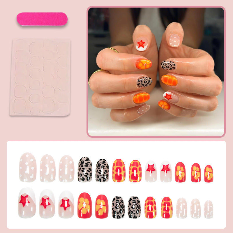 Acrylic nail set with trendy animal and color patterns Kalsten