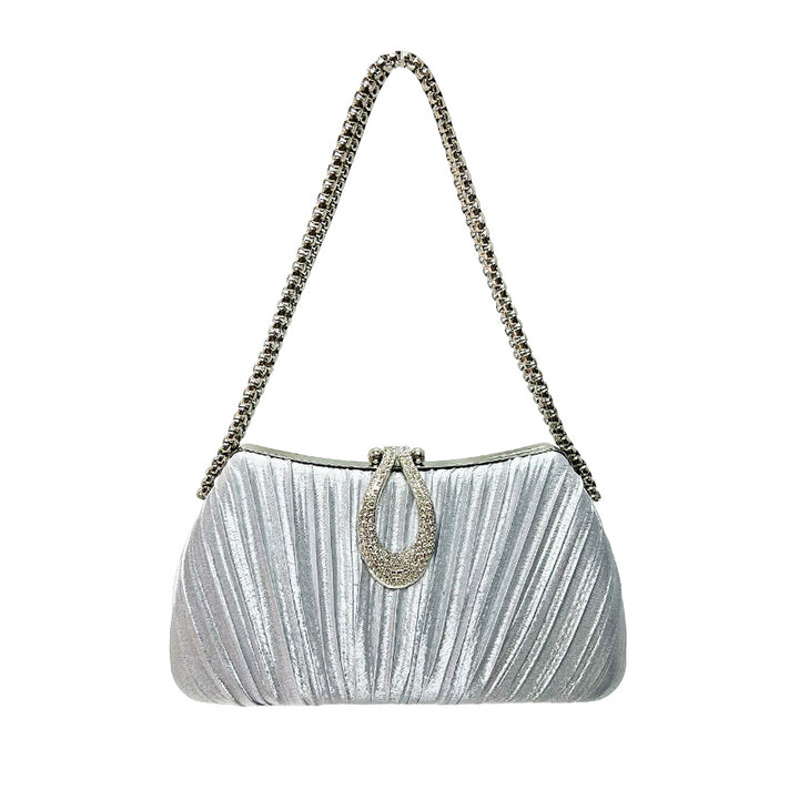 Pleated Satin Evening Handbag