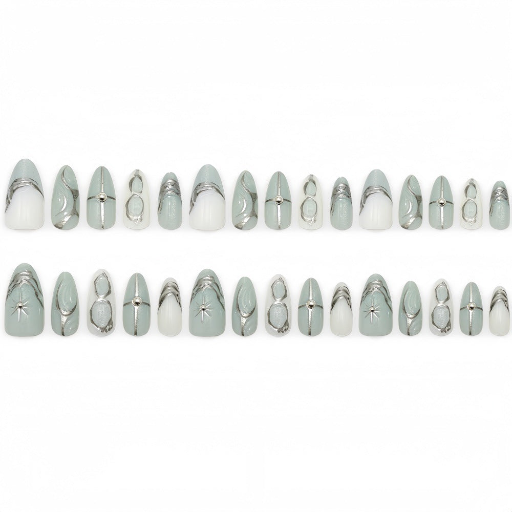 Elegant Artificial Nails with Artistic Accents Kalsten