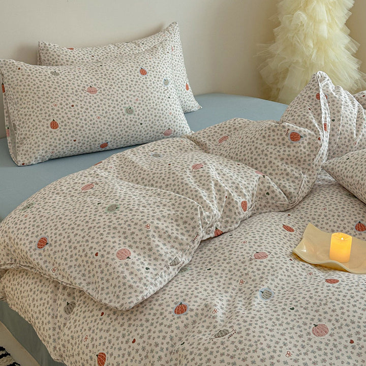 Cotton percale duvet cover and pillowcase set