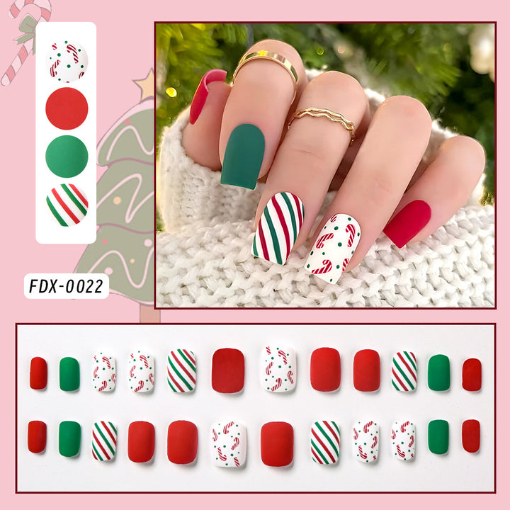 Festive Holiday Themed Press-On Nail Set