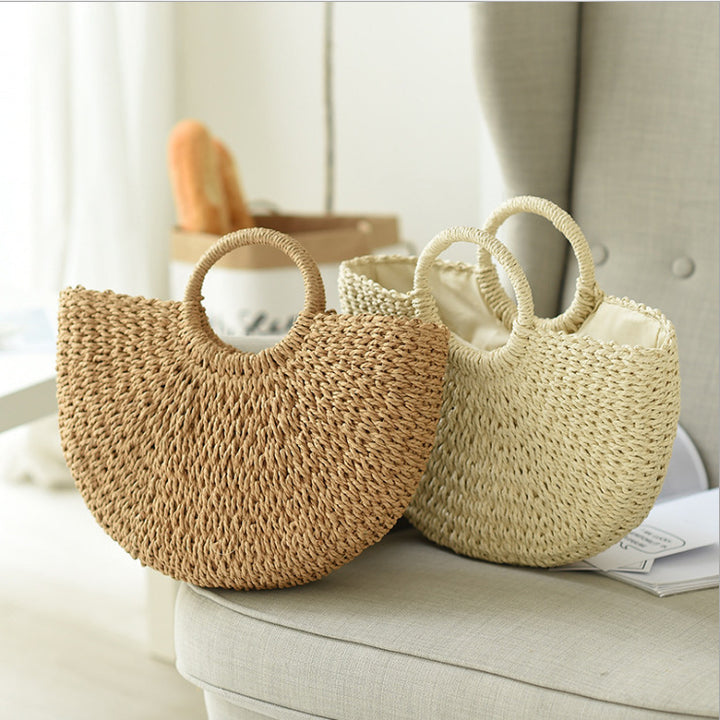Beach bag made of hand-woven natural material Kalsten