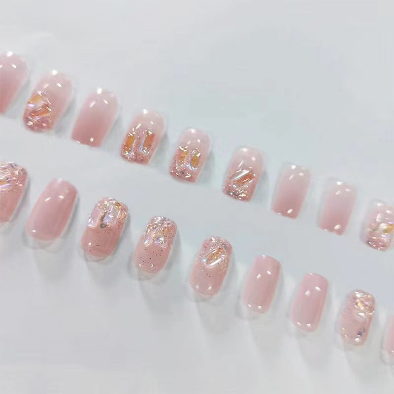 Glitter and gradient design artificial nails Kalsten