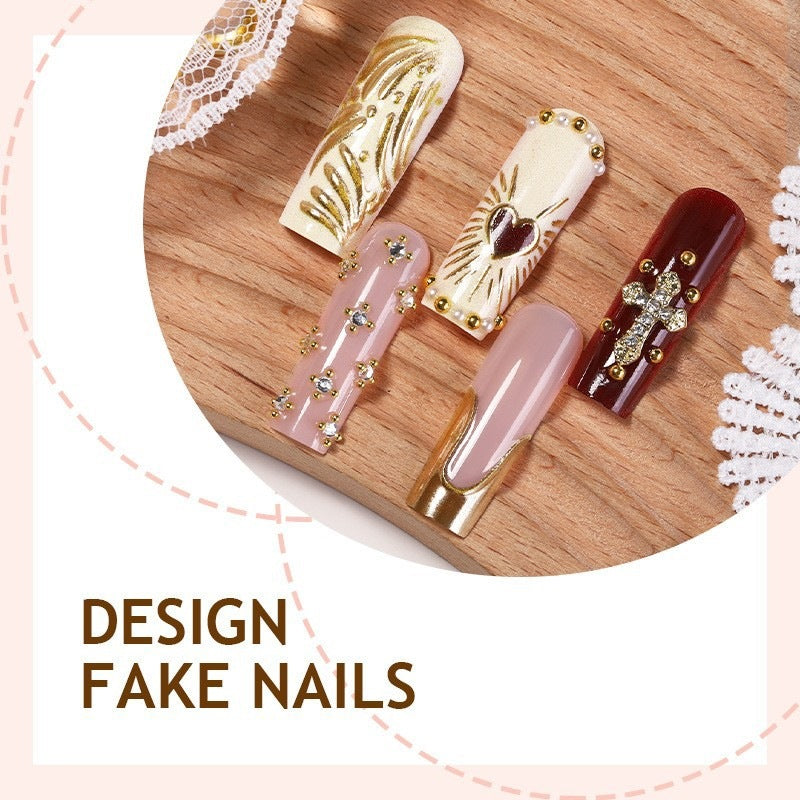 Acrylic nail set with glamorous decorations Kalsten