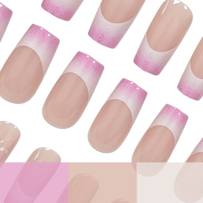 Elegant French Tip Glitter Nail Set Kalsten