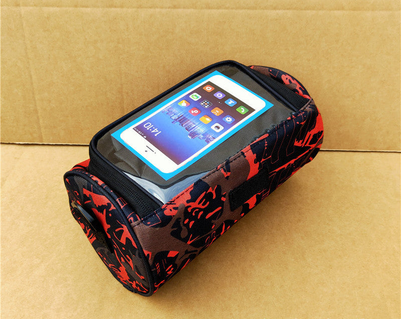 waterproof bicycle handlebar phone bag with touchscreen pocket and zippered cargo Kalsten