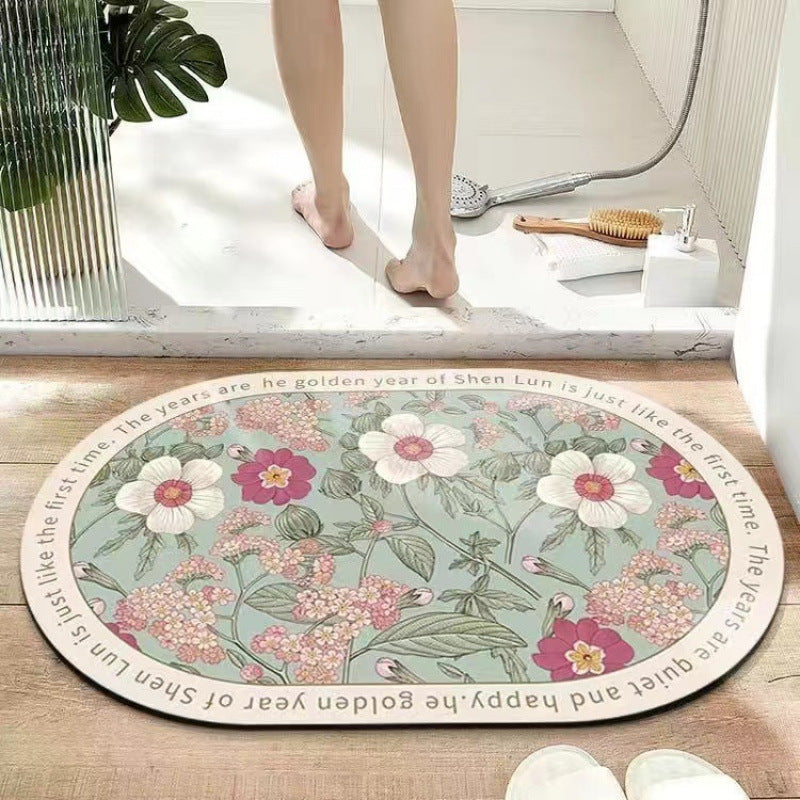 Plush Floral Bath Mat Kalsten